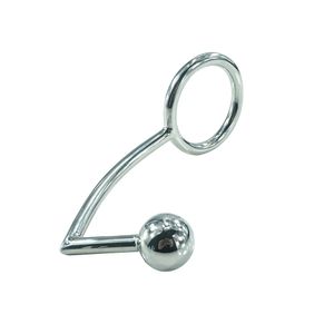 Plug anale in acciaio inossidabile Gancio anale in metallo con anello per pene per anelli di cazzo fetish con blocco di castità maschile