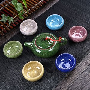 Kung Fu Çay Seti (Yedi parça), Seramik Çay Setleri, Çay Fincanı, Çin Seyahat Çay Seti, Drinkware CoffeeTea Setleri, Binglie çin Toptan LZ1390