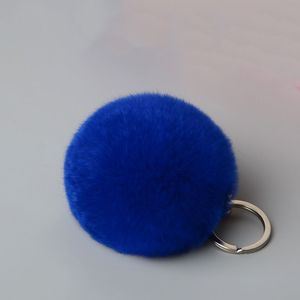 Keychain Rex Rabbit Fur Pompoms Charm Genuine Rabbit Fur Ball Keyring Natural Fur Ball Keychains Bag Charm Promotion Gift