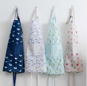 Lady Kitchen Aventais Engraçado Pinafore Cozinhar Tableier Resistente Óleo Impermeável Bloqueio De Bolso Impressão Floral Culinária Avental Drop Shipping