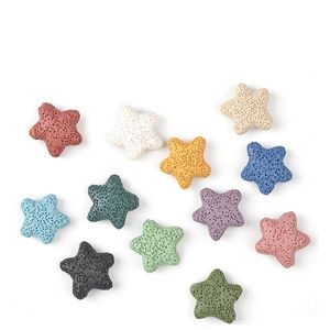 Starfish Natural Lava Rock Stone Beads DIY Difusor de Óleo Essencial Pingentes Colar de Jóias Brincos Fazendo