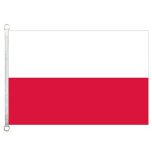 ingrosso Polonia Bandiera-Bandiera della Polonia Banner X5FT x150cm poliestere bandiera da esterno in tessuto lavorato a maglia da gsm
