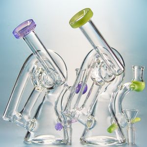 7,5 polegadas Sidecar Dab Rigs Inclinação de vidro Único Bongs Recycler Plataformas Roxo Água Tubulações de Água Petrócitos com Tigela XL260