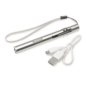 Zimny ​​Biały Ciepły Biały USB Akumulator Flashlight Mini aluminium Alloy Żarówki LED Pen Medyczna Palnik Okrągły Księżyc w kształcie światła