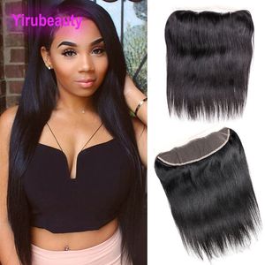 Indian Virgin Hair spets frontal 13x4 stängning rak hår12-24 tum spets frontala hårprodukter toppstängningar