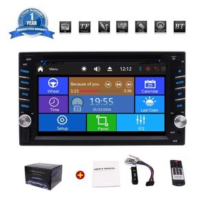 Wholesale Double 2Din Stereo car DVD CD Player 6.2" HD Digital Touchscreen Car Radio 1080p Video Bluetooth Subwoofer USB SD SWC + Back Camera