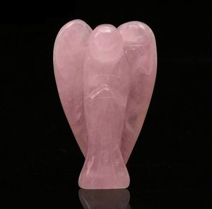 1.5 cali Anioł Kształt Figurka Crystal Healing Reiki Kamień Wisiorek Mascot Figurki do Dekoracji Domu Dekoracji Prezent