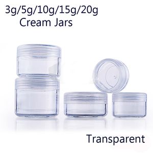 3 g, 5 g, 10 g, 15 g, 20 g, leeres Glas, Kosmetikflasche, Lidschatten, Make-up, Gesichtscreme, Lippenbalsam, transparente Verpackung