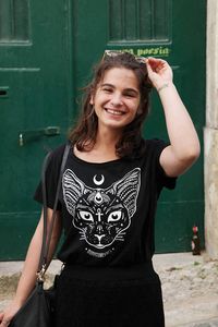 Женская футболка женская одежда повседневная кошка печатные тройники летние женщины с коротким рукавом топы экипажа шеи футболки