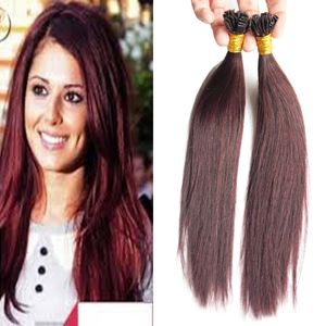 Keratyn Stick Tip Extensions Włosy Płaska Tip Ludzki Włosy Rozszerzenia 1.0g / s Proste kapsułki Keratyn Pre Bonded Hair 100g