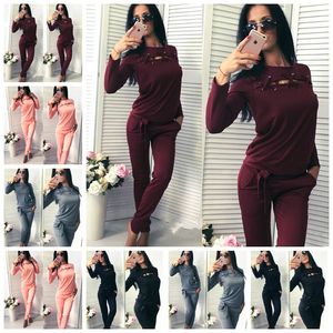Tracksuits 2021 Europe United States fashion chest bracelet solid color round neck long sleeve sports suit Support mixed batch