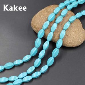 Cakee Tube Style Charms Натуральный драгоценный камень бирюзы бусины для ювелирных изделий изготовления DIY материалов ручной работы модные серьги браслеты