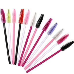 Disposable Eyelash Brush Mascara Wands Applicator Eyelash Comb Makeup Brushes Individual Lash Removing Swab colorful nylon