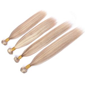 #27/613 Mix Piano Color Brazilian Human Hair Extensions Silky Straight 4Pcs Lot Highlight Mixed Piano Color Virgin Human Hair Weave Bundles