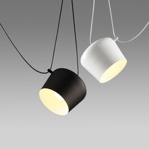 Modern Aluminium Hanging Drum Pendant Lamp Restaurant Bar Coffee Shop Pendant Light Fixture Simple Bedroom Droplight