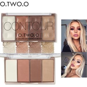 drop ship 12 pcs/lot O.TWO.O Contour Bronzer Face Shading Powder Palette Highlighter Makeup Face Contouring Grooming Pressed Powder