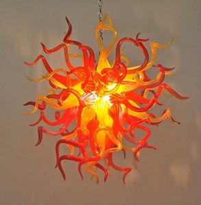 ペンダントランプ小さな日差しシャンデリア手の吹き付けガラスシャンデリアの花LEDペンダント照明吹きガラスアート屋内照明ランプの電球が付いている屋内照明