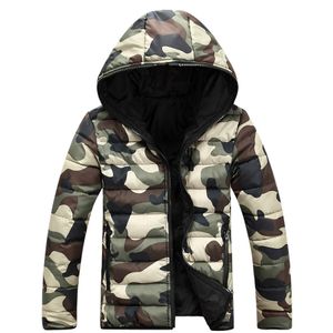 Kamuflaj Kış Aşağı Ceket Palto Erkekler Hood Ile 2018 Mens Doudoune Homme Hiver Marque L18101103