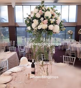 Clear Acrylic Vase Wedding Columns Tall Flower Stand Floral Centerpiece Table Floor Decorative Props Pillar best000031