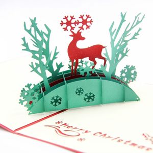 Creative D Stereoscopic Pop Up Christmas Theme Cards Handmade Invitations Paperboard Crafts Festival Blessing Christmas Supplies