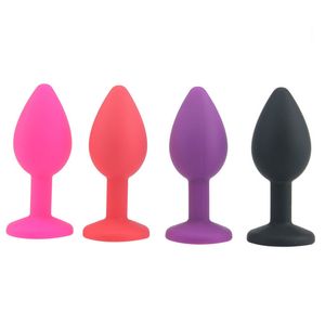 Small Silicone Anal Beads Butt Plug With Crystal Jewelry Adult Gay Products Anal Plug Erotic Anal Sex Toys for Woman Men