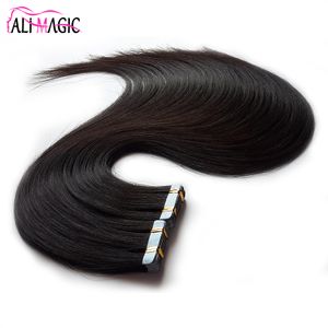 Fita Extensões de Cabelo PU Pele Trama Cabelo 9A 40 Pçs/set 20''22''24'' Fita Em Extensões de Cabelo Humano Barato aplique de cabelo humano