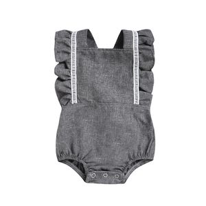 Sommer 2018 Neugeborenes Baby Mädchen Kleidung Backless Rüschen Strampler Overall Outfits Sunsuit One-Pieces Kleidung Säuglings Kleinkind Mädchen Kleidung