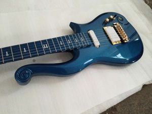 Elmas Serisi Prens Cloud Metalik Mavi Elektro Gitar Alder Vücut, Akçaağaç Boyun, Sembol Kakma, Altın Kafes Çubuk Kapak, Sarma Arround Tailpiece