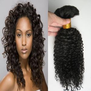 Mongolian Kinky Curly Hair 200g 2PCS Afro Kinky Curly Bulk For Braiding 100% Human Hair Crochet Braids Hair Bulk No Weft