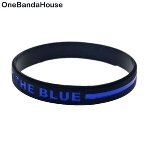 1PC Back The Blue Line Silicone Wristband Thick or Thin letters Logo Fashion Decoration Gift