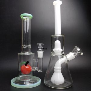 Glass Bong Waterpipe Beaker Wtih Percolators Dowchcap Percs Ice Pinch Water Pipes 18,8 mm raka rör Bongs Bubbler