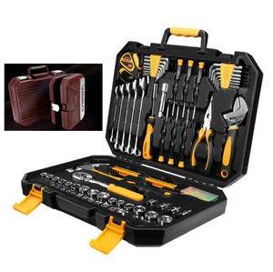 Nya 127 datorer Set Socket Wrench Tool Set Auto Repair Mixed Tool Combination Package Hand Tool Kit med plastverktygslåda Lagring Case2862014