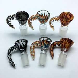 Wig Wag Glasschüssel mit Griff Bunte 14mm 18mm Bongschalen Tabakwerkzeug Stück Rauchzubehör für Wasserbongs Dab Rigs