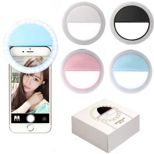 Rechargeable 36 LEDs Phone Ring Light Universal Night Selfie Photography Ring Light Up Flash Lamp 3 Brightness Levels DHL free