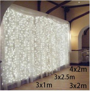 3x1 / 3x2 / 4x2m LED Icicle Strest Lights Christmas Fairy Lights Garland Utomhus Hem för Bröllop / Party / Gardin / Garden Decoration