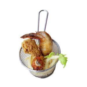 French Fries Basket Stainless Steel Mesh Chicken Chips Strainer Fryer Basket Serving Food Presentation