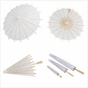 60pcs bridal wedding parasols White paper umbrellas Chinese mini craft umbrella 4 Diameter:20,30,40,60cm wedding umbrellas for wholesale