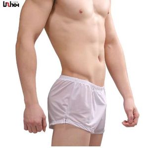 Pantaloncini da boxer in seta di ghiaccio traspirante da uomo Pantaloncini casual da uomo Custodia per pene Trunks Mutandine Mutande Cuecas Biancheria intima taglie forti di alta qualità