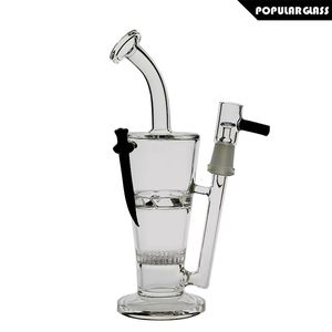 SAML 22.5cm tall smoking water bongs Hookahs honeycomb Galss bong fritted disc percolator Oil Rig WITH KNIFE JOINT SIZE 14.4 PG5045