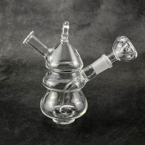 Christmas tree shape hookah recycler glass bong 152 mm height glass oil burner dab rigs special design