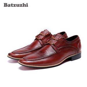 Batzuzhi Komfortable Echtes Leder Männer Oxford 2019 Neue Herren Schuhe Lace-Up Braun Business Kleid Schuhe Männer Casual Zapatos Hombre