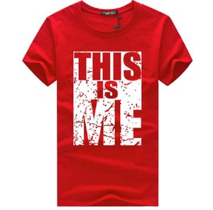 Herren-T-Shirt, THIS IS ME Words Print, kurzärmelig, Weiß/Grau/Rot/Schwarz, coole T-Shirts für Herren