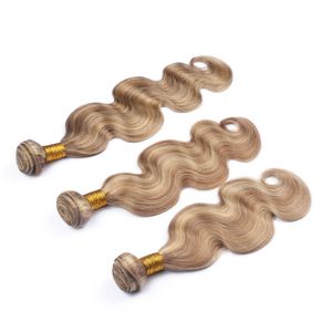 Piano # 27/613 Markerad färg Peruvian Human Hair Weave Extensions Body Wave 3pcs Mix Piano Färg Virgin Human Hair Buntles Deals