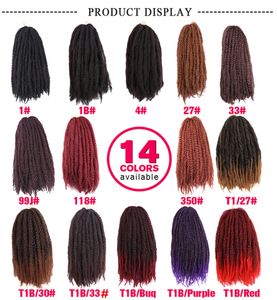 Fashion Beauty extensions 18inch Synthetic Marley braids with Ombre red brown and black crochet braiding hair