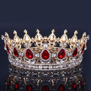 Corona nuziale di lusso Copricapo Cristalli di strass Corone nuziali reali Accessori per capelli in cristallo principessa Festa di compleanno Diademi Quinceaner Sweet 16