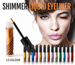 Qibest Shimmer Líquido Eyeliner Colorido Eye Forro Glitter Brilhante Olhos De Maquiagem Azul Vermelho Vermelho Verde 13 Cores