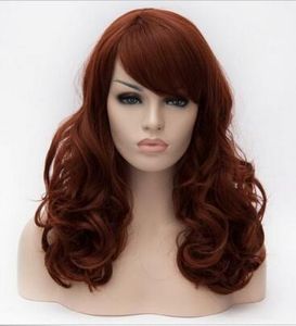 Fashion Brown Wavy Long Synthetic Wig Hair