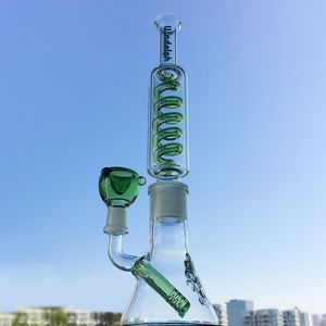 Kostenlose DHL Freezable Straight Tube Bong-Kondensatorspulen-Wasserpfeifen mit 14-mm-Schüssel Build A Beaker Bong Dab Rigs