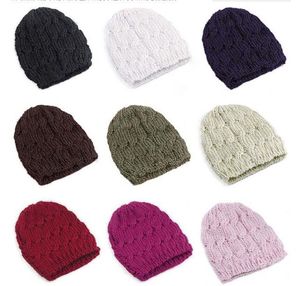 Winter-Damen-Beanie-Mützen, gestrickte Strickmützen, gehäkelte Wollmischungen, warme Mädchen-Mützen, gemischte Farben