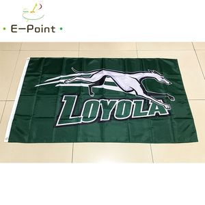 Bandiera in poliestere NCAA Loyola Greyhounds Team 3ft * 5ft (150 cm * 90 cm) Bandiera Banner decorazione battenti giardino domestico regali all'aperto